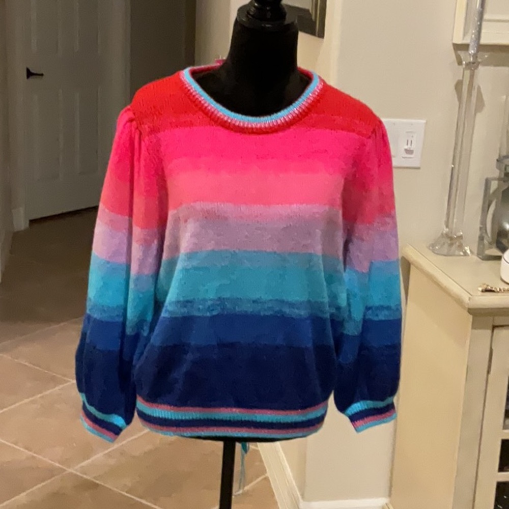 Lilly Pulitzer Hallombre sweater, color is ruby red ombré sunset strip, XL, NWT